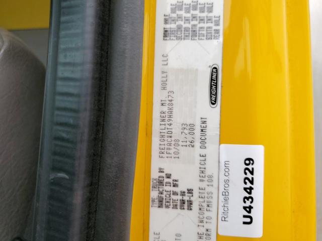 1FVACWDT49HAK8473 - 2009 FREIGHTLINER M2 106 MED YELLOW photo 10