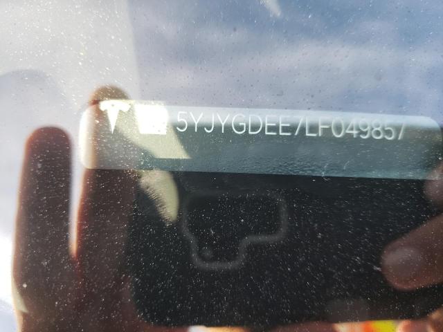 5YJYGDEE7LF049857 - 2020 TESLA MODEL Y أبيض صورة 10