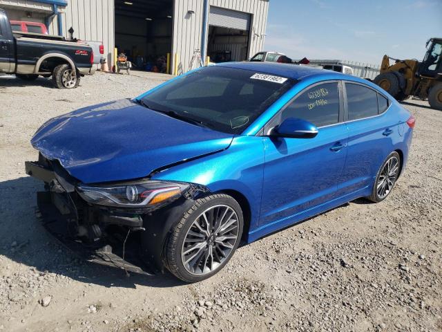 KMHD04LB8JU476833 - 2018 HYUNDAI ELANTRA SP BLUE photo 2