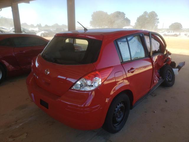 3N1BC1CP3BL517705 - 2011 NISSAN VERSA S RED photo 4