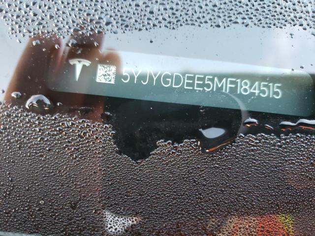 5YJYGDEE5MF184515 - 2021 TESLA MODEL Y رمادي صورة 10