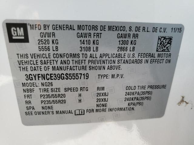 3GYFNCE39GS555719 - 2016 CADILLAC SRX PERFOR 白色 照片 10