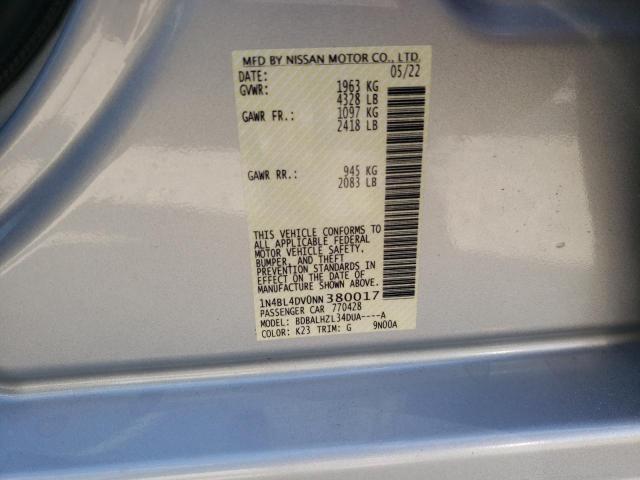 1N4BL4DV0NN380017 - 2022 NISSAN ALTIMA SV SILVER photo 10