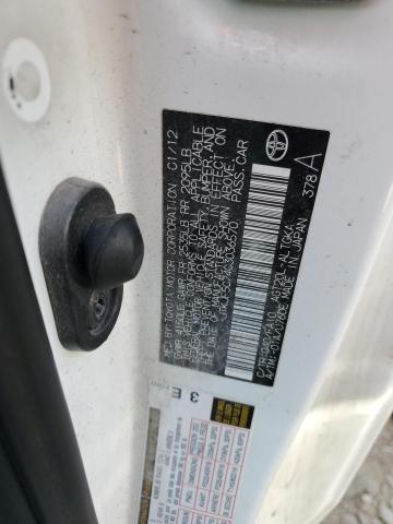 JTKJF5C74C3036570 - 2012 TOYOTA SCION TC WHITE photo 10