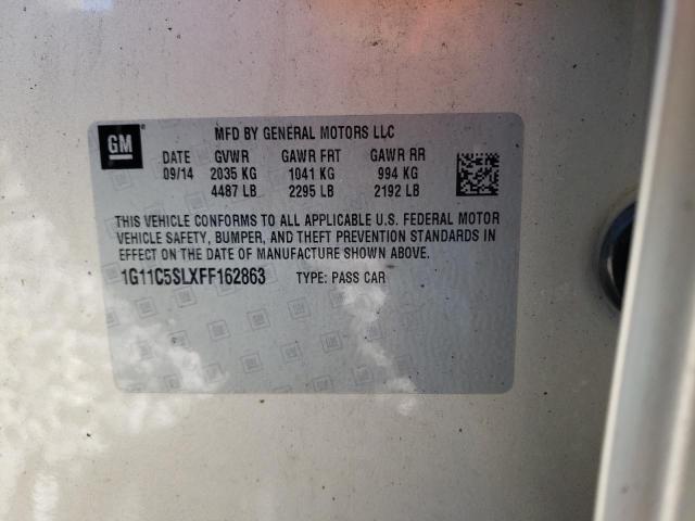 1G11C5SLXFF162863 - 2015 CHEVROLET MALIBU 1LT ბეჟი ფოტო 10