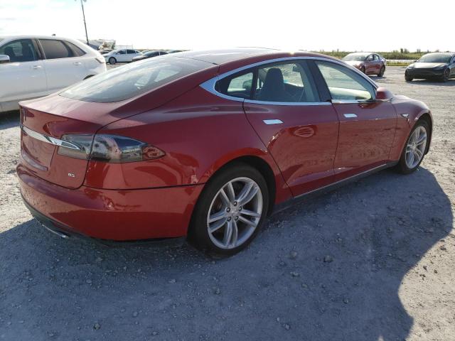 5YJSA1H16EFP28603 - 2014 TESLA MODEL S Կարմիր լուսանկար 4