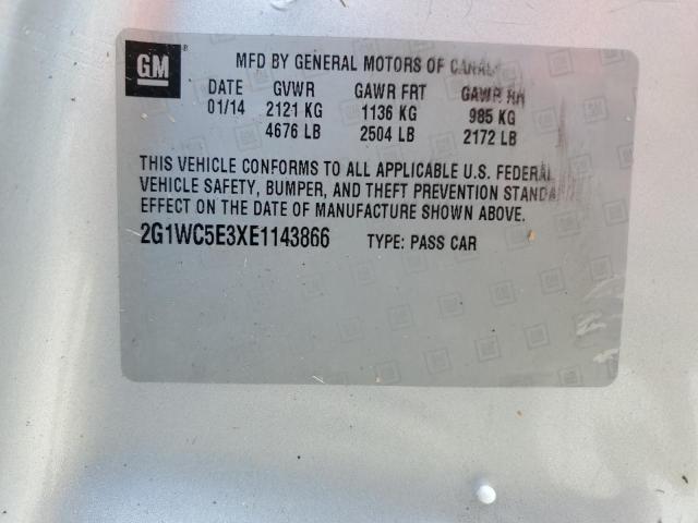 2G1WC5E3XE1143866 - 2014 CHEVROLET IMPALA LIM SILVER photo 10