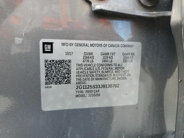 2G1125S33J9130762 - 2018 CHEVROLET IMPALA PRE 灰色 照片 10