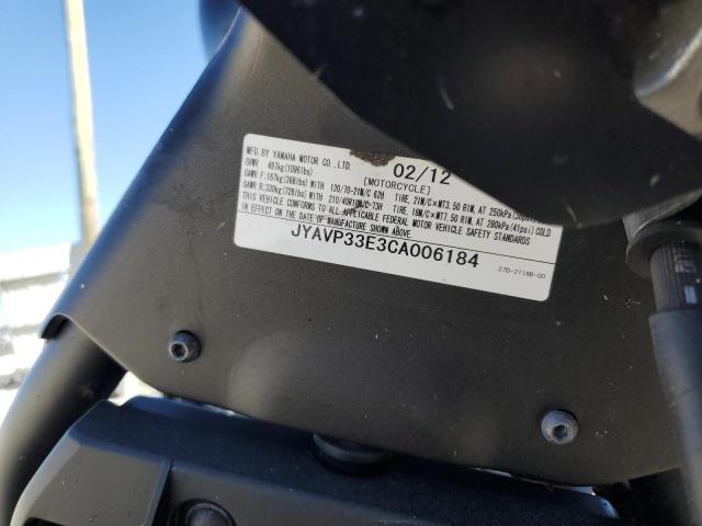 JYAVP33E3CA006184 - 2012 YAMAHA XVS1300 CU BLACK photo 10