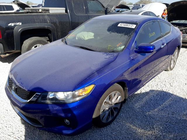 1HGCT1B86EA007079 - 2014 HONDA ACCORD EXL BLUE photo 2