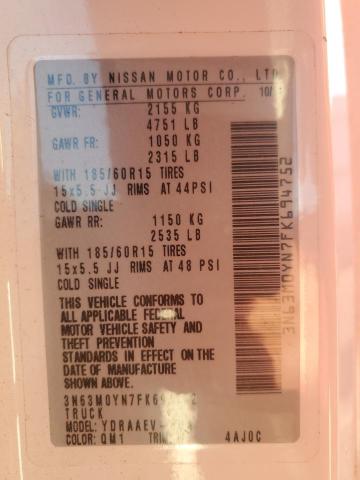 3N63M0YN7FK694752 - 2015 CHEVROLET CITY EXPRE 白色 照片 10