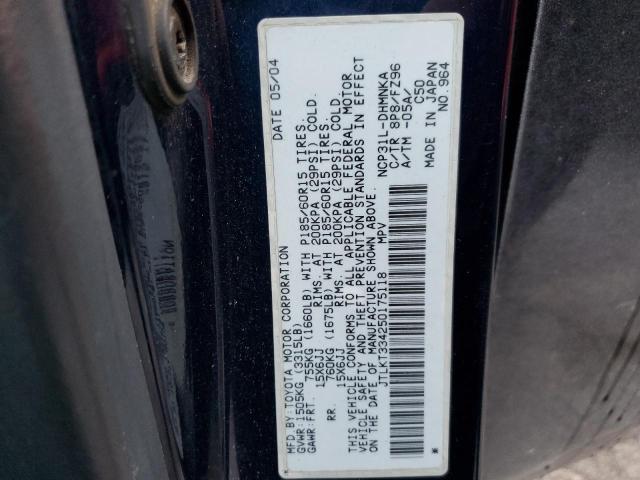 JTLKT334250175118 - 2005 TOYOTA SCION XB BLUE photo 10