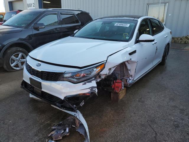 5XXGV4L27KG322804 - 2019 KIA OPTIMA SXL WHITE photo 2