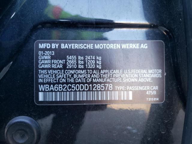 WBA6B2C50DD128578 - 2013 BMW 650 I BLACK photo 10