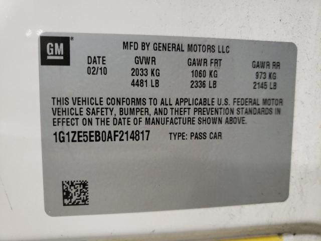 1G1ZE5EB0AF214817 - 2010 CHEVROLET MALIBU LTZ კრემისფერი ფოტო 10