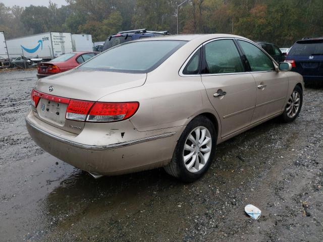 KMHFC46F87A157313 - 2007 HYUNDAI AZERA SE GOLD photo 4