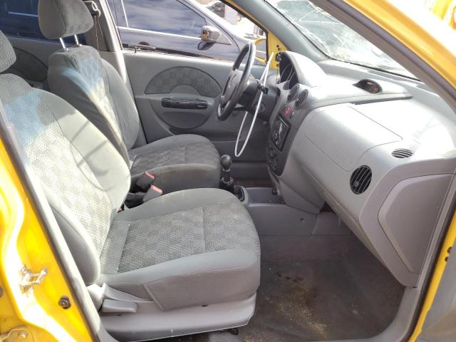 KL1TD62615B421685 - 2005 CHEVROLET AVEO BASE YELLOW photo 5