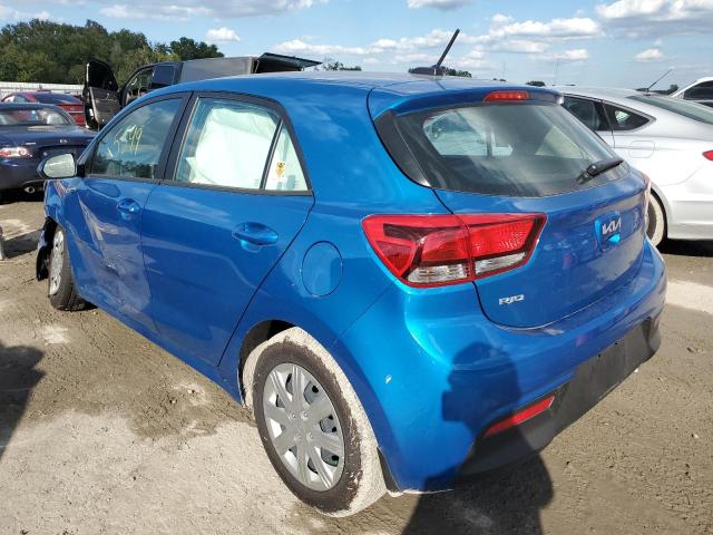 3KPA25AD9NE471494 - 2022 KIA RIO S BLUE photo 3