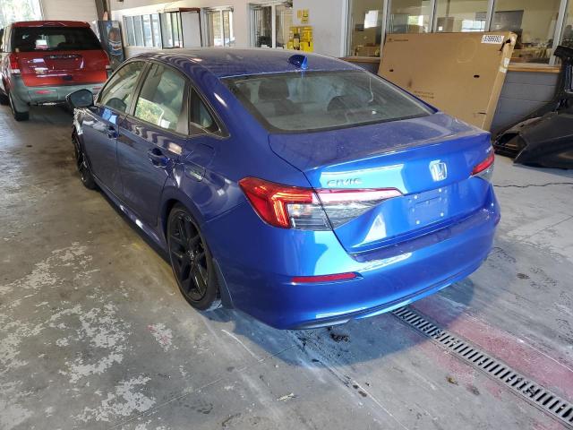 2HGFE2F51NH564674 - 2022 HONDA CIVIC SPOR BLUE photo 3