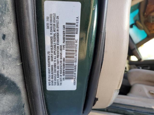 4S3BH675336612863 - 2003 SUBARU LEGACY OUT GREEN photo 10