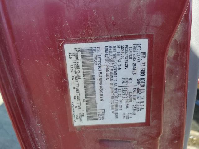 1FTCR15U8PPA84879 - 1993 FORD RANGER SUP RED photo 10