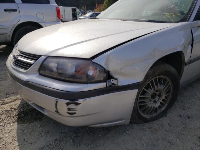 2G1WF55K529293704 - 2002 CHEVROLET IMPALA SILVER photo 9