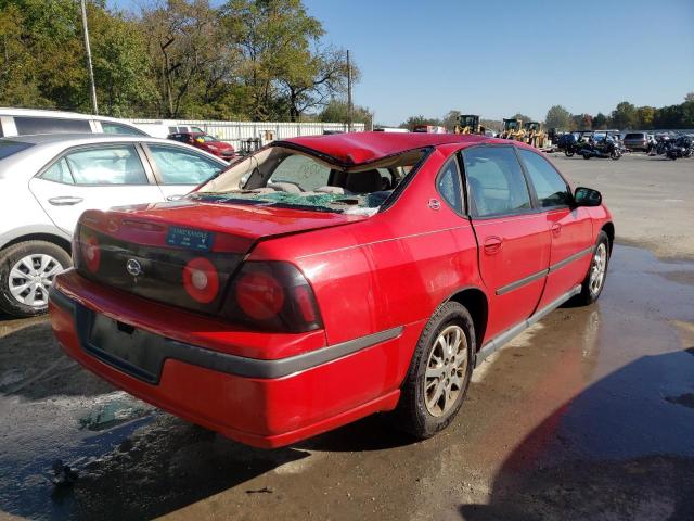 2G1WF52E859111870 - 2005 CHEVROLET IMPALA RED photo 4