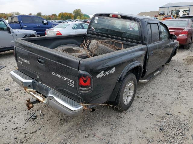 1D7HG48N43S135907 - 2003 DODGE DAKOTA QUA BLACK photo 4