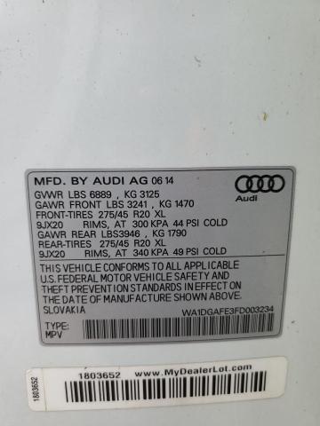 WA1DGAFE3FD003234 - 2015 AUDI Q7 PRESTIG WHITE photo 10