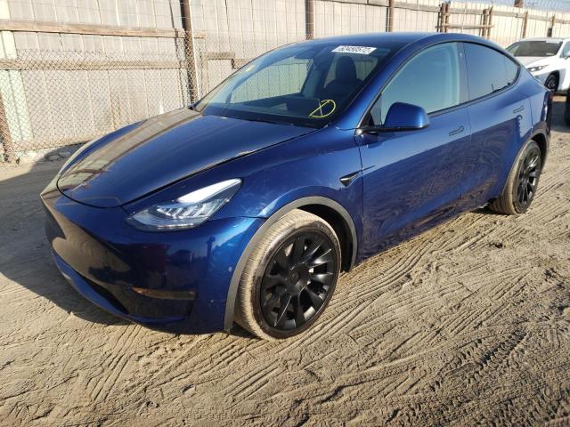 7SAYGDEE1NF394310 - 2022 TESLA MODEL Y أزرق صورة 2