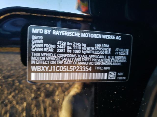 WBXYJ1C05L5P23354 - 2020 BMW X2 XDRIVE2 BLACK photo 10