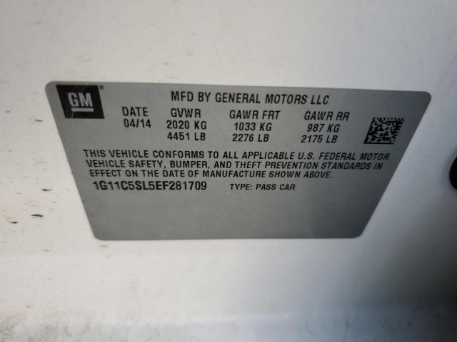 1G11C5SL5EF281709 - 2014 CHEVROLET MALIBU 1LT 白色 照片 10