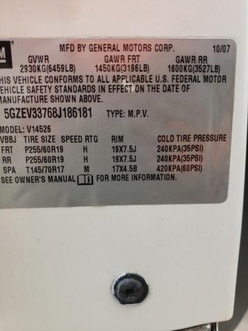 5GZEV33768J186181 - 2008 SATURN OUTLOOK XR CREAM photo 10