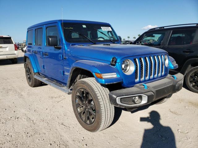 1C4JJXP61NW113433 - 2022 JEEP WRANGLER BLUE photo 1