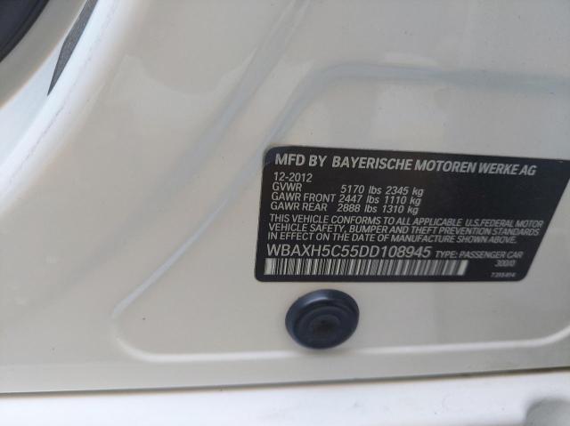 WBAXH5C55DD108945 - 2013 BMW 528 XI WHITE photo 10