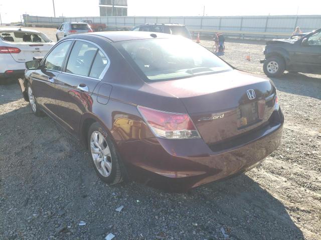 1HGCP36898A001744 - 2008 HONDA ACCORD EXL BURGUNDY photo 3