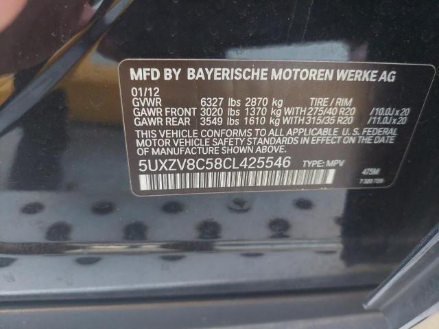 5UXZV8C58CL425546 - 2012 BMW X5 XDRIVE5 BLACK photo 10