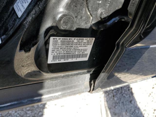 5FNYF28208B023424 - 2008 HONDA PILOT VP BLACK photo 10