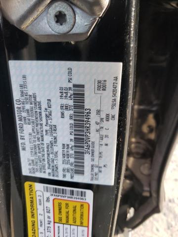 3FA6P0VP3HR394963 - 2017 FORD FUSION SPO BLACK photo 10