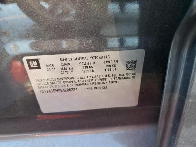 1G1JA5SH9E4206234 - 2014 CHEVROLET SONIC LS CHARCOAL photo 10