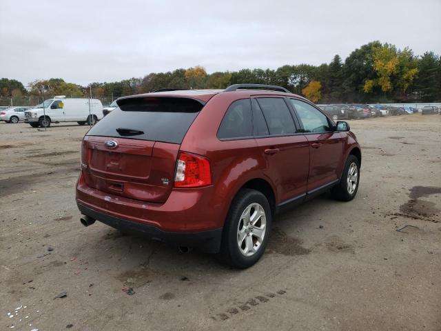 2FMDK4JC0EBA68814 - 2014 FORD EDGE SEL BURGUNDY photo 4