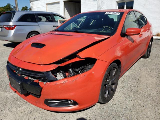 1C3CDFGB0GD803524 - 2016 DODGE DART GT SP ORANGE photo 2