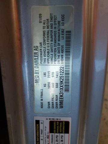 WMEEK31XX9K251222 - 2009 SMART FORTWO PAS 蓝色 照片 10