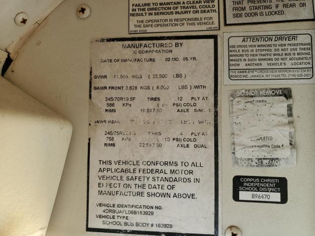 4DRBUAFL06B183929 - 2006 IC CORPORATION 3000 YELLOW photo 10