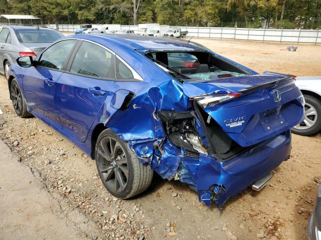2HGFC2F81KH597055 - 2019 HONDA CIVIC SPOR 蓝色 照片 3