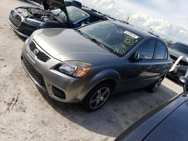 KNADH4A31B6940833 - 2011 KIA RIO BASE GRAY photo 2