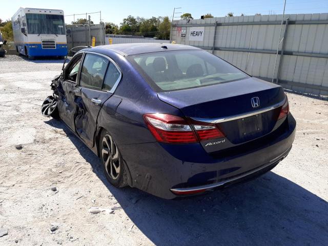 1HGCR2F82GA179708 - 2016 HONDA ACCORD EXL BLUE photo 3