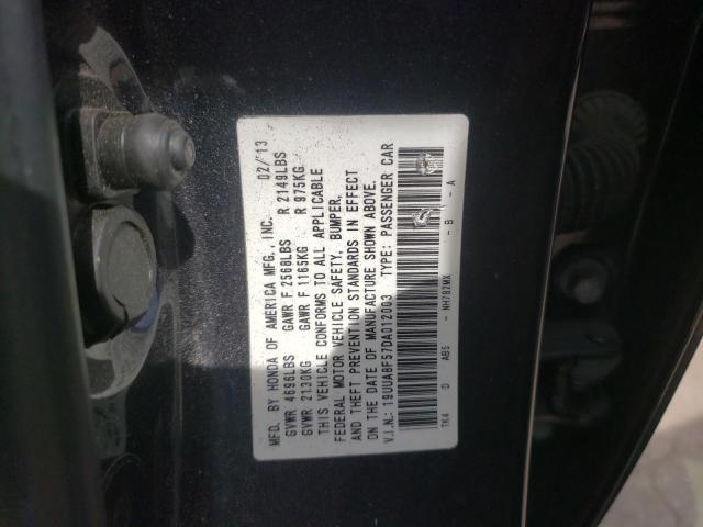 19UUA8F57DA012003 - 2013 ACURA TL TECH CHARCOAL photo 10