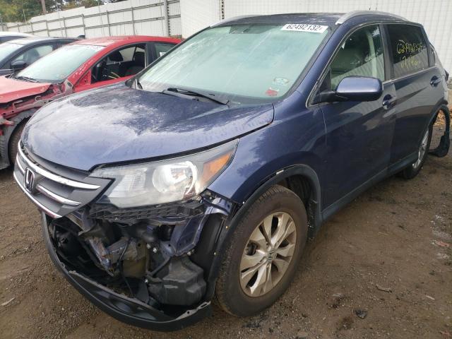 2HKRM4H76EH704461 - 2014 HONDA CRV BLUE photo 2