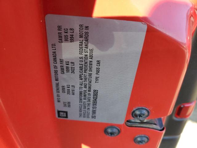 2G1WK151X69433828 - 2006 CHEVROLET MONTE CARL 红色 照片 10